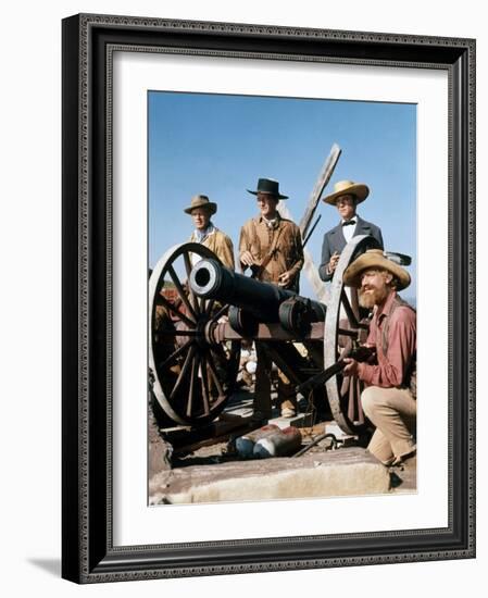 Alamo by JohnWayne with Richard Widmark, John Wayne and Laurence Harvey, 1960 (photo)-null-Framed Photo