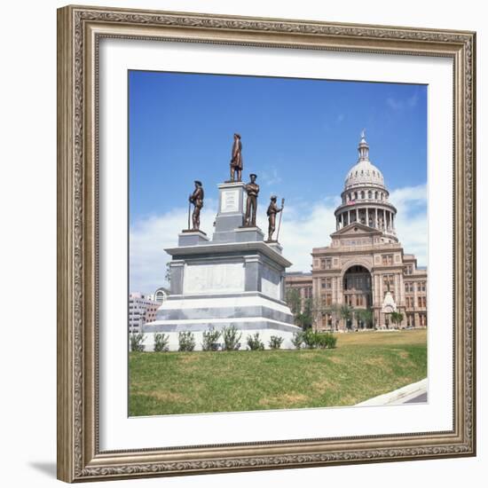 Alamo Monument and the State Capitol in Austin, Texas, United States of America, North America-David Lomax-Framed Photographic Print