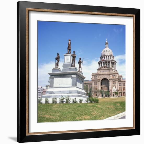 Alamo Monument and the State Capitol in Austin, Texas, United States of America, North America-David Lomax-Framed Photographic Print