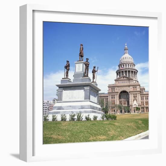 Alamo Monument and the State Capitol in Austin, Texas, United States of America, North America-David Lomax-Framed Photographic Print