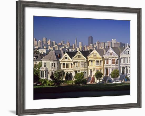 Alamo Square and City Skyline, San Francisco, California Usa-Gavin Hellier-Framed Photographic Print