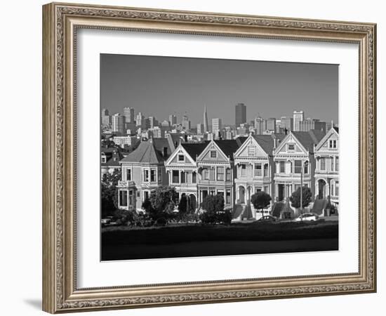 Alamo Square and City Skyline, San Francisco, California Usa-Gavin Hellier-Framed Photographic Print