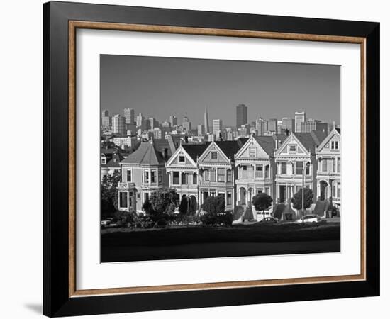 Alamo Square and City Skyline, San Francisco, California Usa-Gavin Hellier-Framed Photographic Print