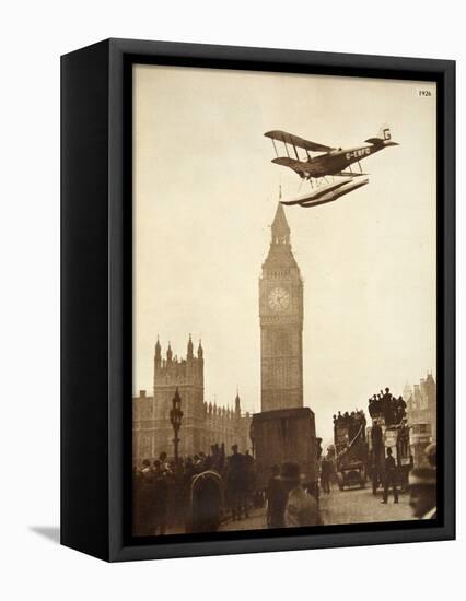 Alan Cobham Coming in to Land on the Thames at Westminster, London, 1926-English Photographer-Framed Premier Image Canvas