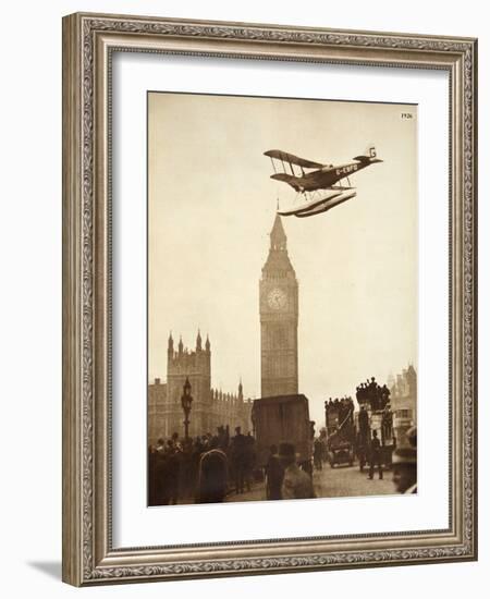 Alan Cobham Coming in to Land on the Thames at Westminster, London, 1926-English Photographer-Framed Giclee Print