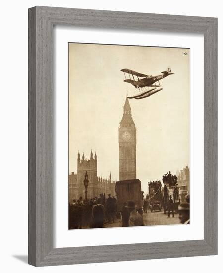 Alan Cobham Coming in to Land on the Thames at Westminster, London, 1926-English Photographer-Framed Giclee Print