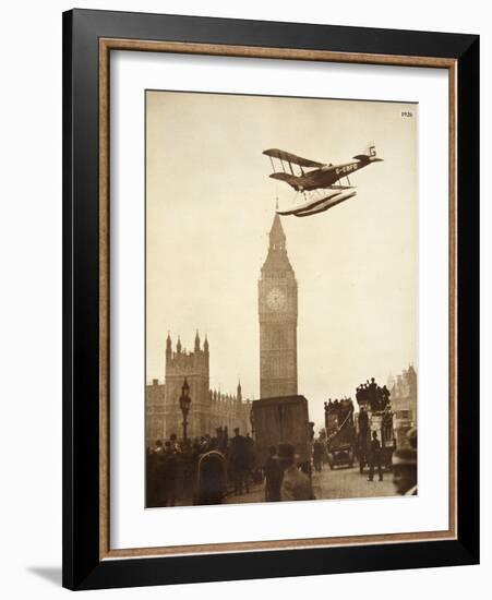 Alan Cobham Coming in to Land on the Thames at Westminster, London, 1926-English Photographer-Framed Giclee Print