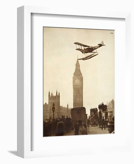 Alan Cobham Coming in to Land on the Thames at Westminster, London, 1926-English Photographer-Framed Premium Giclee Print