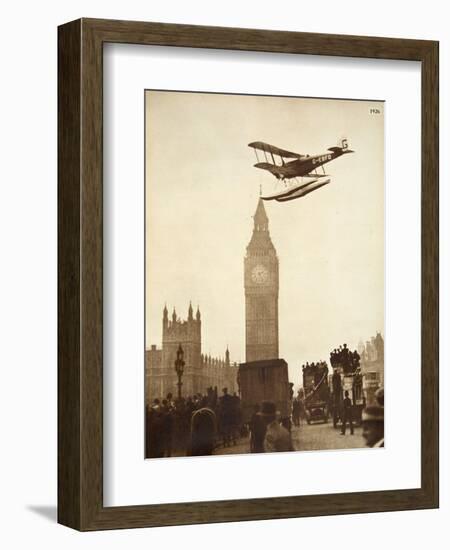 Alan Cobham Coming in to Land on the Thames at Westminster, London, 1926-English Photographer-Framed Giclee Print