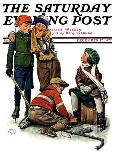 "Sledding with Grandpa," Saturday Evening Post Cover, February 8, 1930-Alan Foster-Giclee Print