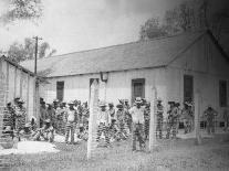 Prison Compound No. 1, Angola, Louisiana, Leadbelly in Foregound-Alan Lomax-Framed Stretched Canvas