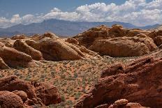 Rock formations and desert landscape at sunset, Valley of Fire State Park, Nevada-Alan Novelli-Photographic Print