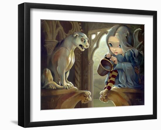 Alannah and the Gargoyle-Jasmine Becket-Griffith-Framed Art Print