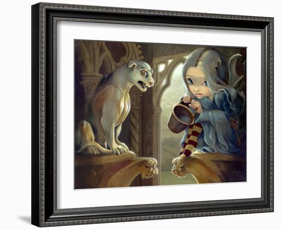 Alannah and the Gargoyle-Jasmine Becket-Griffith-Framed Art Print