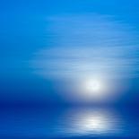 Moon, Sky And Blue Sea-alanuster-Framed Art Print