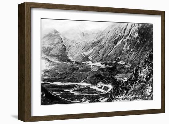 Alaska - Aerial View of a Railroad Track Loop-Lantern Press-Framed Art Print