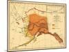 Alaska - Bear Population State Map-Lantern Press-Mounted Art Print