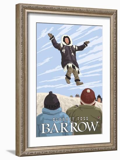 Alaska Blanket Toss, Barrow, Alaska-Lantern Press-Framed Art Print