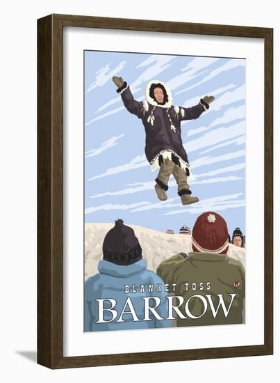 Alaska Blanket Toss, Barrow, Alaska-Lantern Press-Framed Art Print