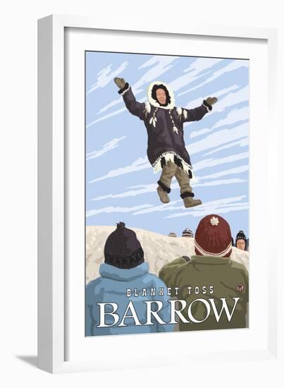 Alaska Blanket Toss, Barrow, Alaska-Lantern Press-Framed Art Print