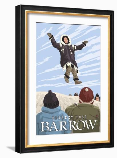 Alaska Blanket Toss, Barrow, Alaska-Lantern Press-Framed Art Print