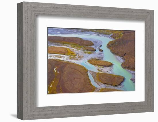 Alaska, Brooks Range, Arctic National Wildlife Refuge. Aerial of Ivishak River.-Jaynes Gallery-Framed Photographic Print