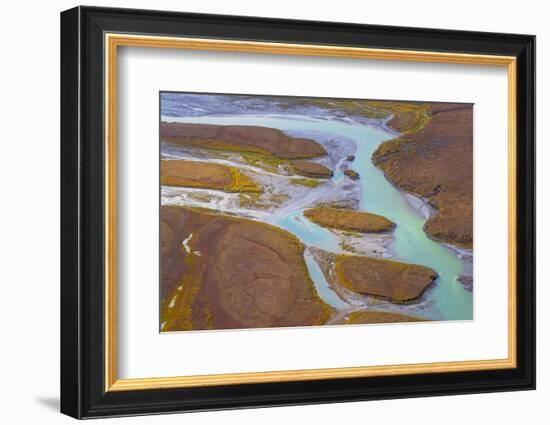 Alaska, Brooks Range, Arctic National Wildlife Refuge. Aerial of Ivishak River.-Jaynes Gallery-Framed Photographic Print