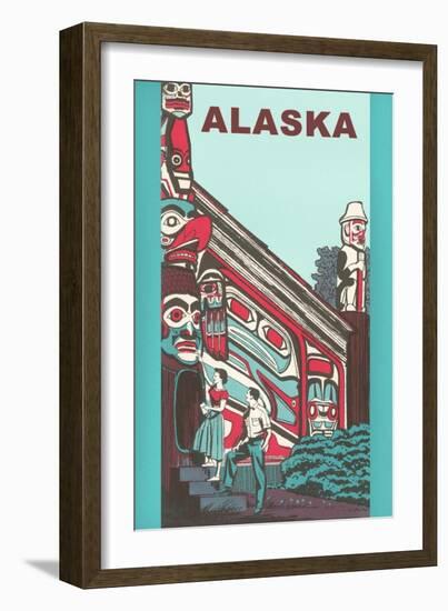Alaska Building with Tlingit Motifs-null-Framed Art Print