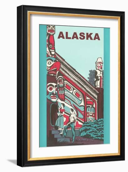 Alaska Building with Tlingit Motifs-null-Framed Art Print