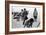 Alaska - Dog Sled Team and Men in Parkas-Lantern Press-Framed Art Print