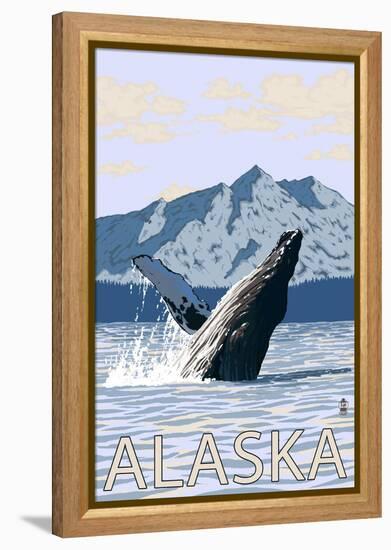 Alaska - Humpback Whale-Lantern Press-Framed Stretched Canvas