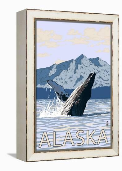 Alaska - Humpback Whale-Lantern Press-Framed Stretched Canvas