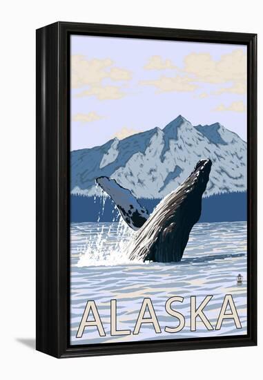 Alaska - Humpback Whale-Lantern Press-Framed Stretched Canvas