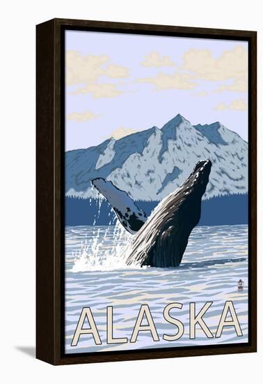 Alaska - Humpback Whale-Lantern Press-Framed Stretched Canvas