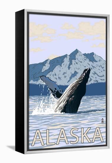 Alaska - Humpback Whale-Lantern Press-Framed Stretched Canvas