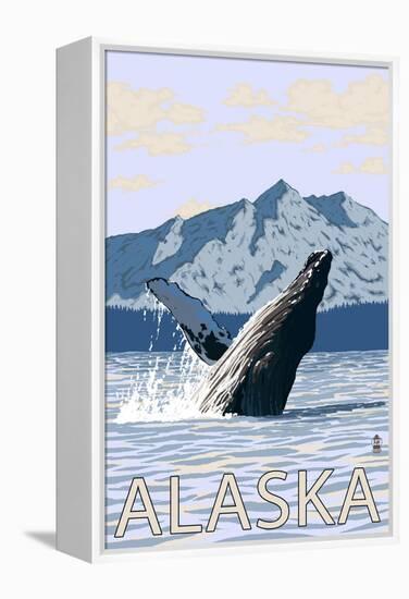 Alaska - Humpback Whale-Lantern Press-Framed Stretched Canvas