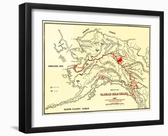 Alaska - Panoramic Map-Lantern Press-Framed Art Print