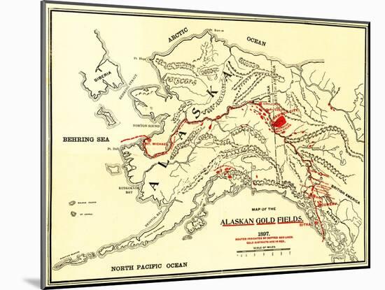 Alaska - Panoramic Map-Lantern Press-Mounted Art Print