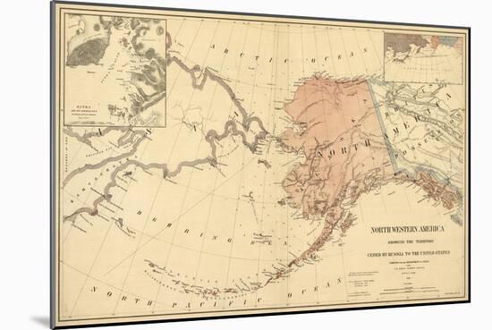 Alaska - Panoramic State Map-Lantern Press-Mounted Art Print