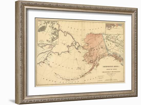 Alaska - Panoramic State Map-Lantern Press-Framed Art Print