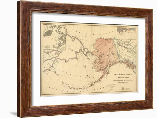 Alaska - Panoramic State Map-Lantern Press-Framed Art Print