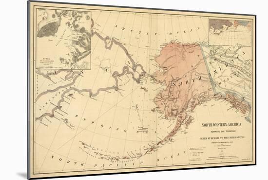 Alaska - Panoramic State Map-Lantern Press-Mounted Art Print