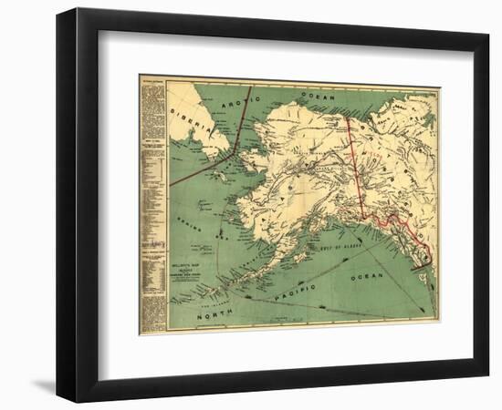 Alaska - Panoramic State Map-Lantern Press-Framed Premium Giclee Print