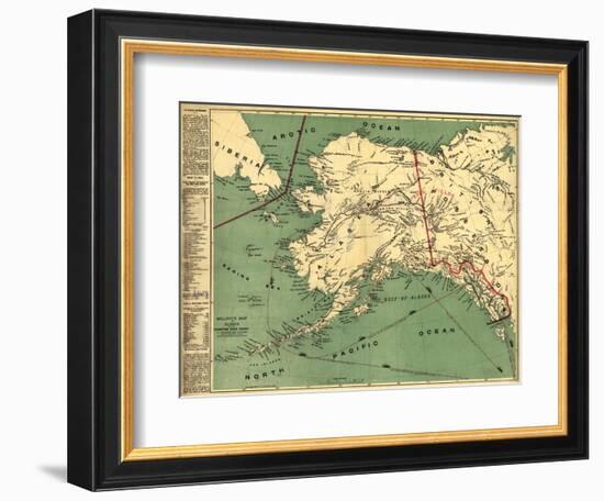 Alaska - Panoramic State Map-Lantern Press-Framed Premium Giclee Print