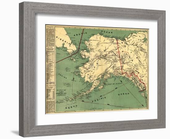 Alaska - Panoramic State Map-Lantern Press-Framed Art Print