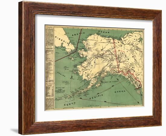 Alaska - Panoramic State Map-Lantern Press-Framed Art Print