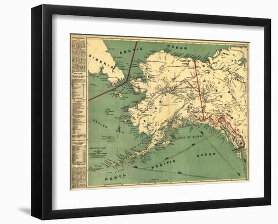 Alaska - Panoramic State Map-Lantern Press-Framed Art Print