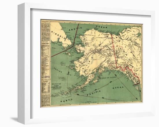 Alaska - Panoramic State Map-Lantern Press-Framed Art Print