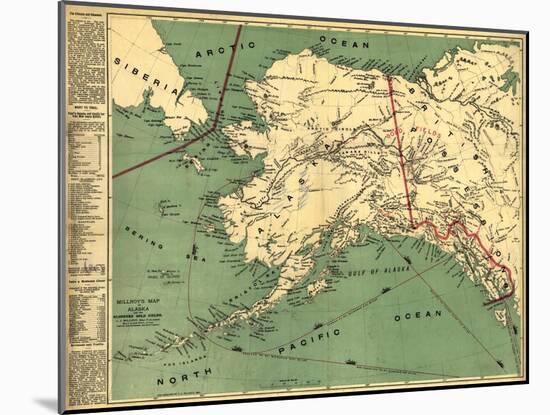 Alaska - Panoramic State Map-Lantern Press-Mounted Art Print