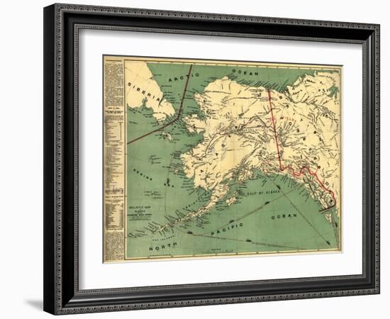 Alaska - Panoramic State Map-Lantern Press-Framed Art Print